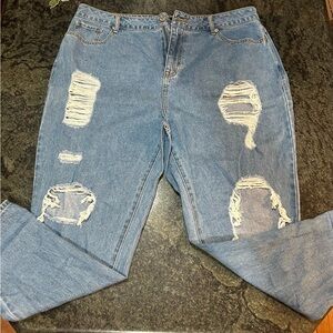 FOREVER 21 Distressed Blue Denim Jeans